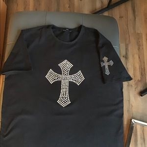 3x Blinged out cross Tee